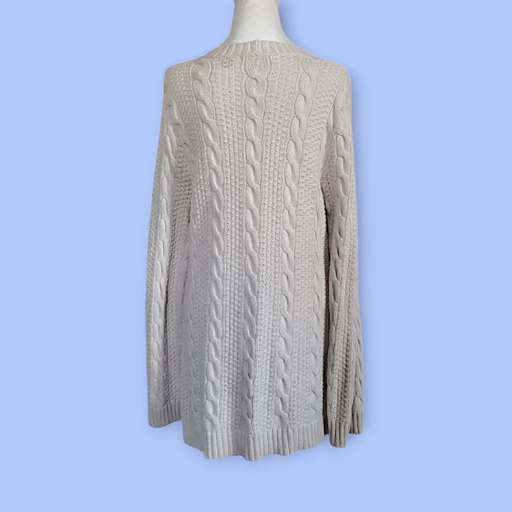 Jeanne Pierre Cable Knit Pocketed Tunic Sweater - Picture 4 of 5